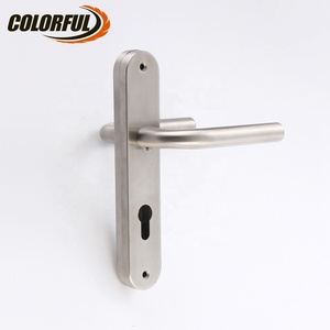 Poignée de porte intérieure européenne creuse en acier inoxydable, poignée de porte moderne, verrouillage sur plaque - Product Image 5