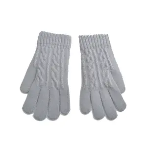 Kaschmir-Touchscreen-Handschuhe Weiblicher Winter Jacquard Niedlicher Split-Finger-Verdickung plus Samt Student Fünf-Finger-Handschuh
