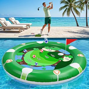 Ensemble de golf gonflable 2-en-1 avec jeux aquatiques hydrauliques flottants et balles collantes pour fêtes estivales d'adultes, utilisation en extérieur sur rivière - Product Image 2