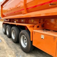 Semi-remorque benne arrière tri-essieux 60 tonnes en acier au carbone 45 m³ pour cargaison en vrac – Amérique du Sud