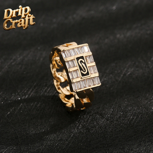 Heiß begehrter Hip-Hop-<span class=keywords><strong>Ring</strong></span> mit Zirkonia-Krallenfassung aus Kupfermaterial, Unisex für Damen und Herren - Product Image 4