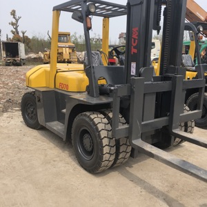 <b>Used</b> TCM Diesel Forklift 7 Ton 4WD Rough Terrain Solid Tire with Three Stage Mast - Product Image 5