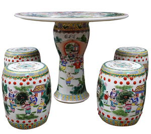 Taburetes de mesa de cerámica pintados a mano de Jingdezhen, mesas de acento de porcelana esmaltada china tradicional, venta de esmalte de cerámica artesanal - Product Image 3