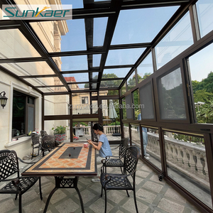 Diseño moderno de alta resistencia cubierta de aluminio personalizada para Patio al aire libre <span class=keywords><strong>porche</strong></span> Patio recinto con techo de vidrio fijo - Product Image 4