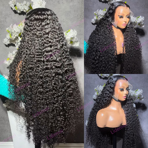 <span class=keywords><strong>Parrucca</strong></span> in Capelli Umani Ricci Birmani Grezzi con Frontale in Pizzo Completo, 40 Pollici, Onde Profonde Sciolte, HD, <span class=keywords><strong>Lunga</strong></span>, per Donne Nere - Product Image 4