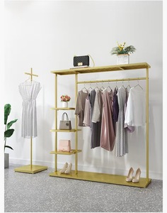Perchero de Metal Dorado con Estantes, Perchero Resistente <span class=keywords><strong>para</strong></span> Ropa, <span class=keywords><strong>para</strong></span> Boutique o Almacenamiento en el Hogar - Product Image 6