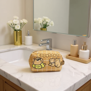 Bolsa de maquillaje Kapibala, organizador de cosméticos de 19x11x9cm, diseño de dibujos animados para viajes y uso diario - Product Image 3