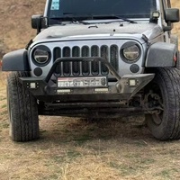 Nouveau produit : Pare-chocs avant en acier à visser avec support de treuil, sans trou pour capteur, accessoires de modification automobile pour Wrangler JK JL JT