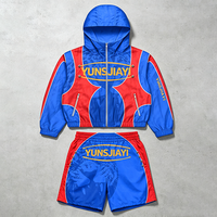 Ensemble de survêtement en nylon personnalisé pour homme, vêtements de sport légers, veste zippée intégrale, short assorti, ensemble deux pièces