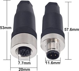 M12 5pin một mã công nghiệp thông tư nối nam nối cảm biến kết nối IP67 Adapter - Product Image 4