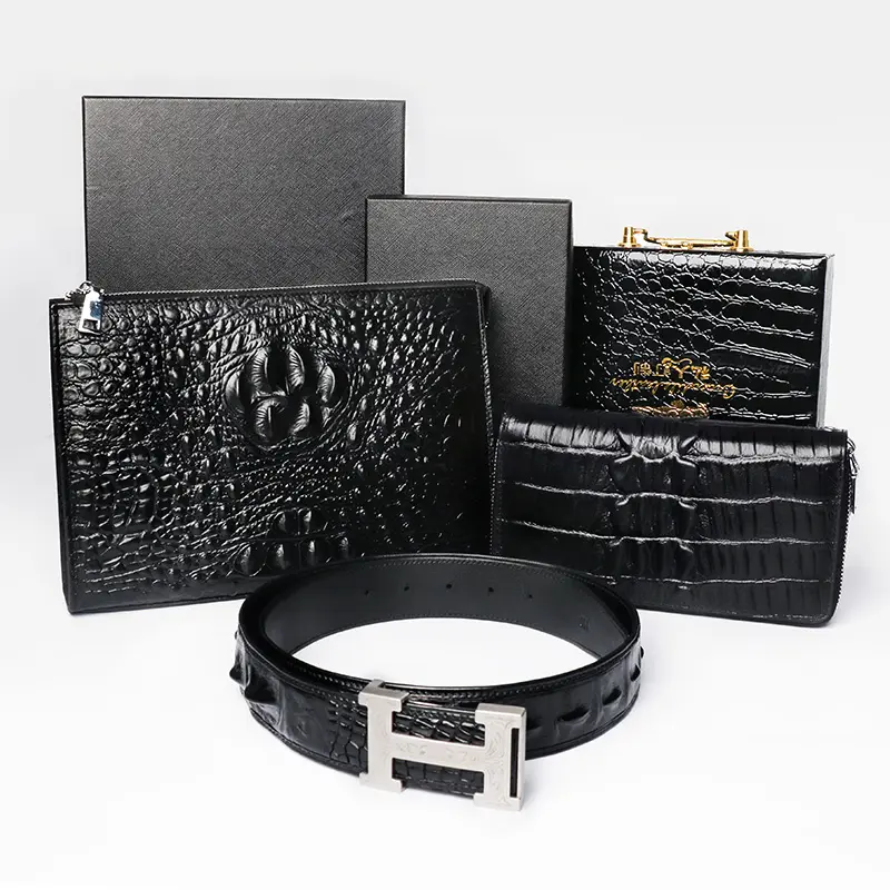 2022 Customized Men's Fashion Wallet Crocodile Leather Long Zipper Wallet