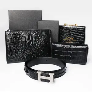 2023 Customized Men's Fashion Wallet Crocodile Leather Long Zipper Wallet