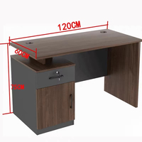 Bureau de travail moderne en mélamine, poste de travail stratifié en bois pour bureau à domicile