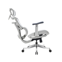 Chaise de bureau ergonomique respirante à succès avec support lombaire réglable, siège coulissant et cadre léger en aluminium pour la maison et le bureau