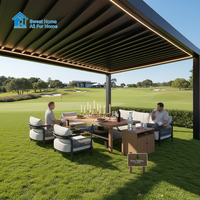 Pergola motorisée en aluminium de style chinois Sweet Home avec lamelles de toit rétractables, imperméable et offrant une protection UV pour jardin et terrasse