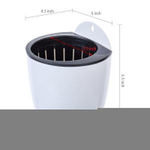Vaso <span class=keywords><strong>da</strong></span> Fiori Moderno Bianco <span class=keywords><strong>in</strong></span> <span class=keywords><strong>Plastica</strong></span> <span class=keywords><strong>da</strong></span> 5 Pollici (circa 12,7 cm) con Sistema di Auto-Irrigazione, Piccolo Vaso <span class=keywords><strong>da</strong></span> Parete a Doppio Strato per Piante - Product Image 5