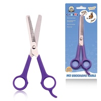 CW3026 Ciseaux de toilettage pour animaux de compagnie en acier, à effiler, avec repose-doigts, pour la coupe manuelle du poils de chiens et chats, vente en gros