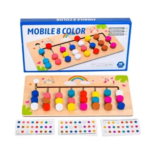 Wooden 4 color Logical Thinking Matching Maze Game Early Education Montessori Focus Training Parent-Child Interactive Toys