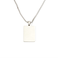Collier en argent sterling 925, collier géométrique rectangulaire, collier gravable, collier minimaliste tendance