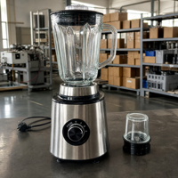 Blender en verre 300W 1500ml, vitesse variable, mixeur, presse-agrumes, moulin à épices, appareil de cuisine domestique de table, en acier inoxydable