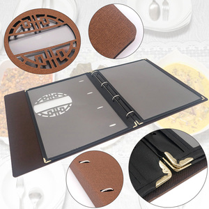 Hollow out menu thiết kế bao gồm tay áo nhà hàng da trong suốt thư mục Menu với 4-Ring chất kết dính - Product Image 3