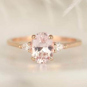 Quartz lavande en forme de goutte d'eau en or 14 carats avec diamant, quartz lavande tendance pour mariage - Product Image 2