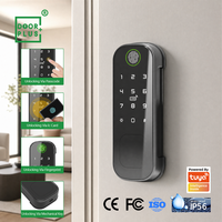 Cerradura Inteligente Doorplus, Cerradura Electrónica Inteligente para Exteriores Resistente al Agua, Cerradura Digital con Huella Dactilar y Código, WiFi Tuya
