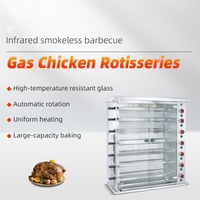 Rôtissoires à poulet au gaz commerciales grande capacité en gros / Machine à griller le poulet rotative à 7 niveaux GJT-7P