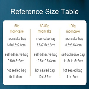 100pcs Mid-Autumn Day Moon Cake Plastic Cookie Bags with Gold Inside Trays Mooncake Packaging - Product Image 6