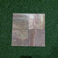 Mosaïque en travertin de bonne qualité 150x150x10 mm carrée, résistante au feu, facile à installer pour la décoration murale
