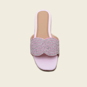 Summer Fashion <strong>Ladies</strong> Open-toe <strong>Flat</strong> <strong>Sandals</strong> Casual Breathable Rhinestone Wear Comfortable Hot Selling <strong>Ladies</strong> slippers - Product Image 5