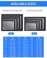 Panel PC Industrial de Aleación de Aluminio con Pantalla Táctil Capacitiva IPS TFT FHD Resistente al Agua para Exteriores, Monitor Empresarial de 15.6/21.5 Pulgadas con Windows RS232