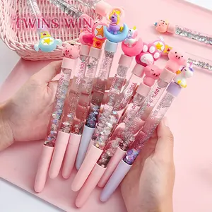 girl heart sequins ballpoint pen into oil quicksand high value student pen creative stationery office signing pen