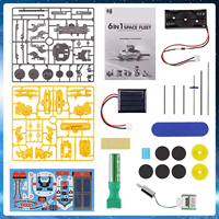 Kit de construction de robot solaire EPT 6-en-1, flotte spatiale, jouet d'assemblage DIY, énergie renouvelable, projet scientifique STEM pour enfants et adolescents de 10 ans et plus