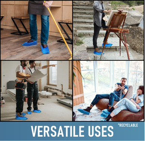 סיטונאי כחול קצר עמיד למים כיסוי נעליים לא ארוג בהתאמה אישית כיסוי נעליים רפואי חד פעמי - Product Image 4