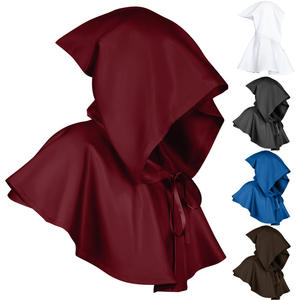 Halloween Cosplay Death Cape Capa corta con capucha Wizard Witch Disfraces Vampire Devil Wizard Black Cape Cowl Accesorios <span class=keywords><strong>de</strong></span> fiesta - Product Image 1