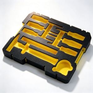 Inserts en mousse EVA usinés CNC, revêtement en fibre de carbone, emballage d'outils de précision, tolérance stricte, support ferme, antichoc - Product Image 2