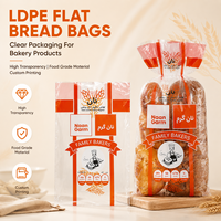 Sacs plats personnalisés en LDPE de qualité alimentaire, durables, thermoscellables, pour le pain, emballage plastique pour boulangerie
