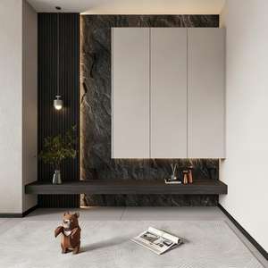 Factory Custom Modern Simple Particle Board <b>TV</b> Cabinets and <b>TV</b> <b>Wall</b> for Storage White High-end Living Room Furniture - Product Image 1