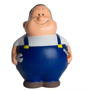 2025 Custom Anti Stress High Rebound Stress Ball Customized PU Foam Workman Cartoon Doll Squeeze Toys Cute for Kids Toys Ball