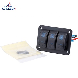 3 Gang Blue LED Light Back Lights 5 Pin ON Off Car Boat RV Rocker Marine Switch Panel con juego de pegatinas DIY - Product Image 5
