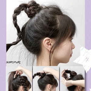 Queue de cheval haute avec tresse torsadée, entièrement tissée à la main, pour toutes les formes de visage et toutes les couleurs de peau - Product Image 1