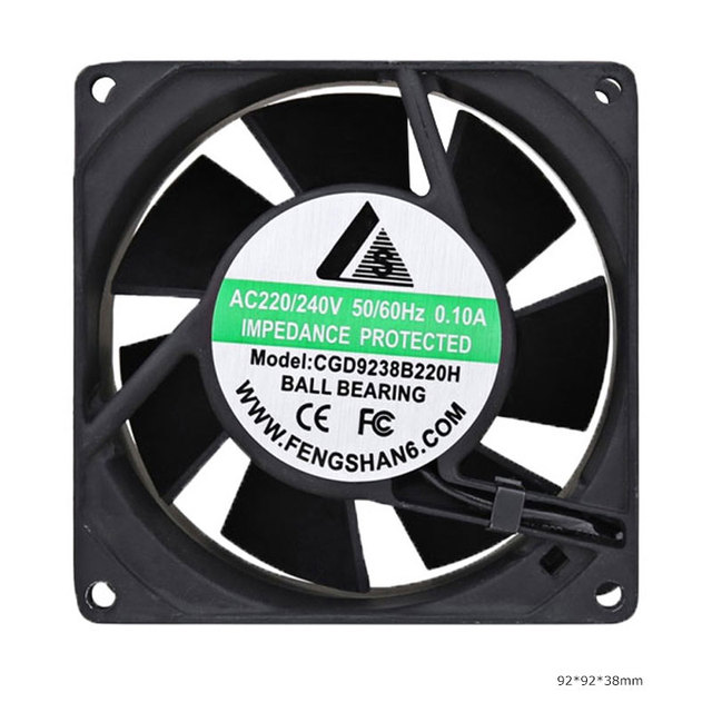 92x92x38mm 220V AC Axial Fan 2900RPM 50CFM - High Airflow Industrial Cooling Fan for Ventilation Systems