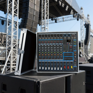 Mezclador de audio amplificado GJS de 8 canales, 500W/800W, con micrófonos, estuche de transporte, MP3, Bluetooth, para presentaciones en escenario y transmisiones en vivo. - Product Image 4