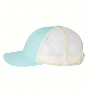 Gorra de camionero de 6 paneles personalizada, gorra de béisbol de moda con ala ligeramente curvada, malla deportiva de terciopelo, lona vaquera de PANA con - Product Image 4