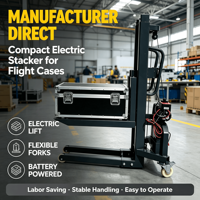 Tragbarer Elektrischer Stapler Kompaktes Design Batteriebetriebener Kleiner Hubstapler für Lager Bühne Flightcase-Verladung