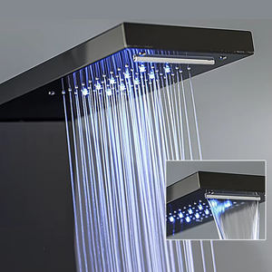 ステンレス製シングルLEDシャワーパネルレインマッサージジェット壁取り付け真鍮ブラシアパートバスルーム用ホテル - Product Image 3