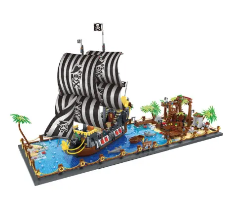 Mork 031002 Neue kreative Ideen Serie Booty Bay Bricks Piraten schiff Modellbau satz Bausteine Kinderspiel zeug