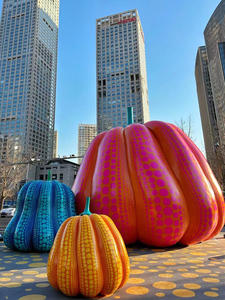Décoration de citrouille à pois <span class=keywords><strong>Yayoi</strong></span> Kusama, sculpture en verre et acier pour l'extérieur, paysage de jardin, pièces décoratives à grande échelle - Product Image 3