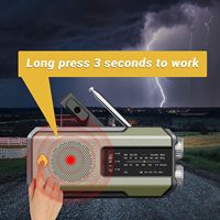 Radio Mini Portabel Model Baru dengan Engkol Tangan, Senter Darurat SOS, Power Bank 2000mAh, Tenaga Surya & Speaker FM/AM, Perlengkapan Bertahan Hidup